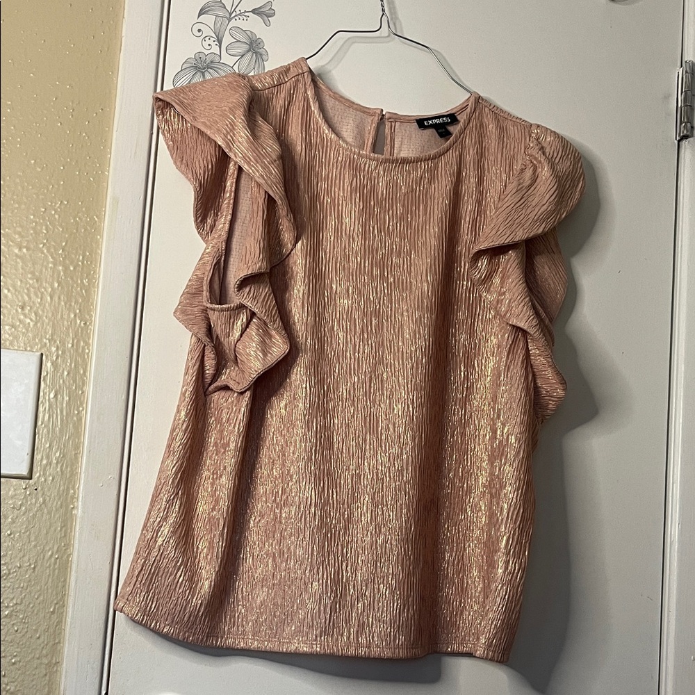 Express Women's Shimmering Gold Blouse